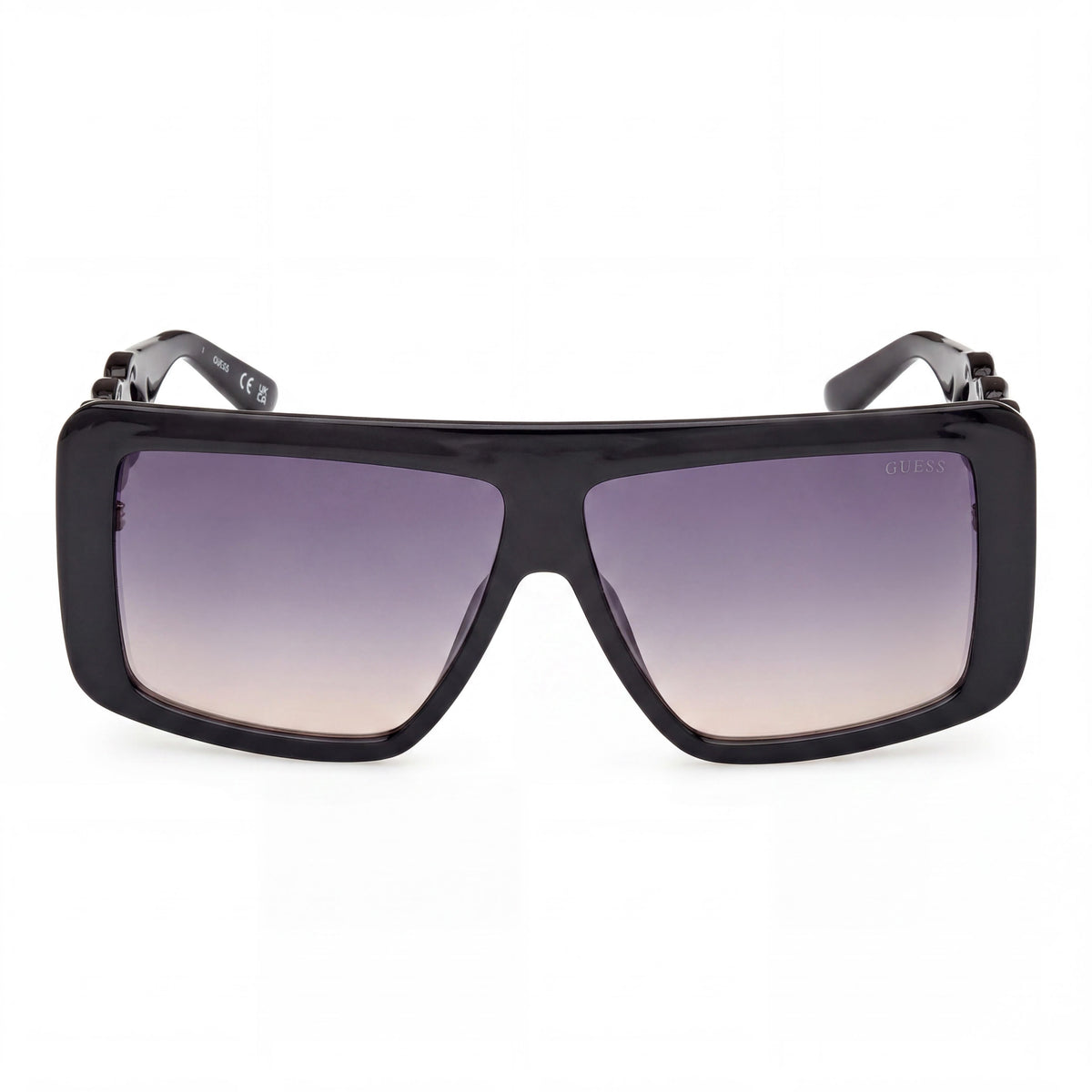 Gafas de sol Guess GU00109 con montura al aire para mujer, negro brillante, 60 mm, Photo 2