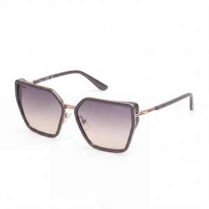 GUESS GU00144 Black Square Sunglasses for Women, Gradient Smoke Grey lens