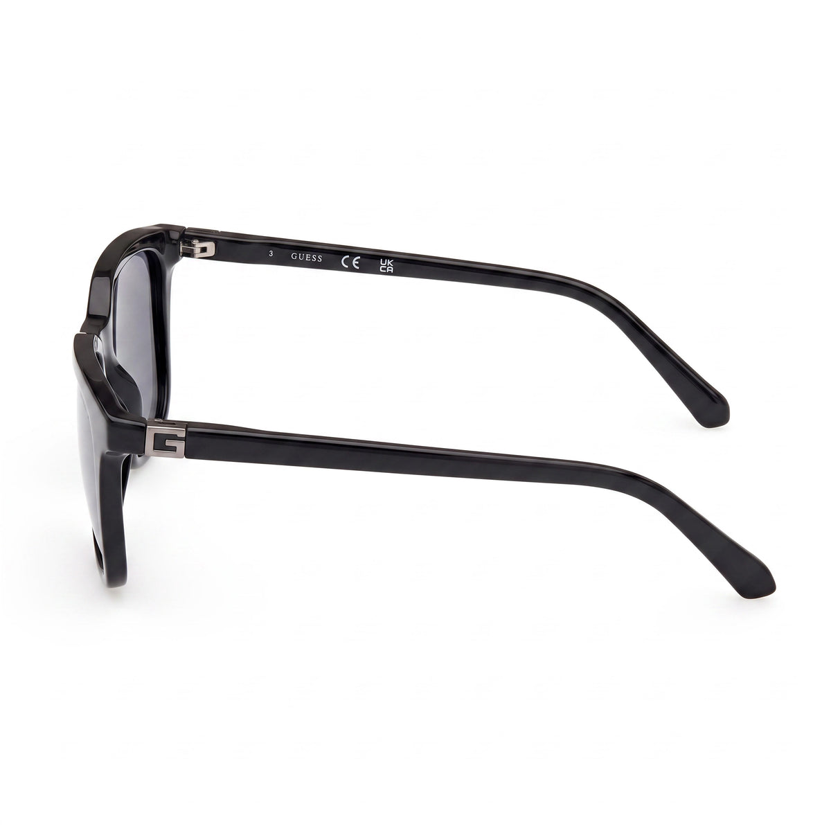 Guess Gu00170 Unisex Shiny Black Rectangle Sunglasses, 53mm, Photo 3