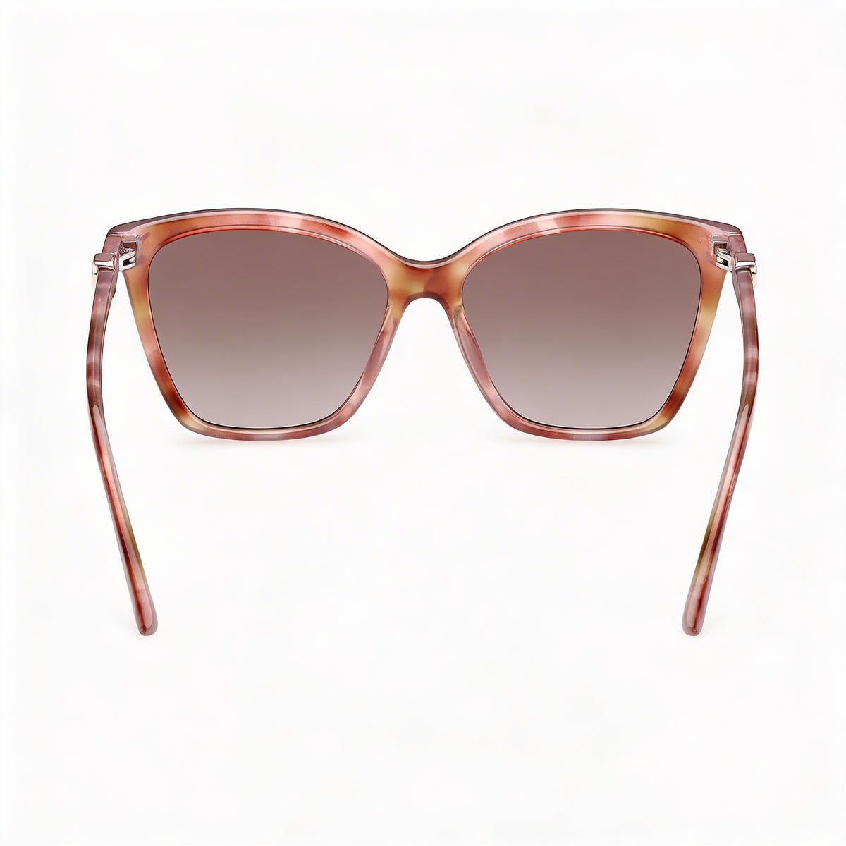 Gafas de sol de plástico 100% UV GUESS para mujer, montura Avana marrón claro, lentes degradadas marrones, 56 mm, Photo 3