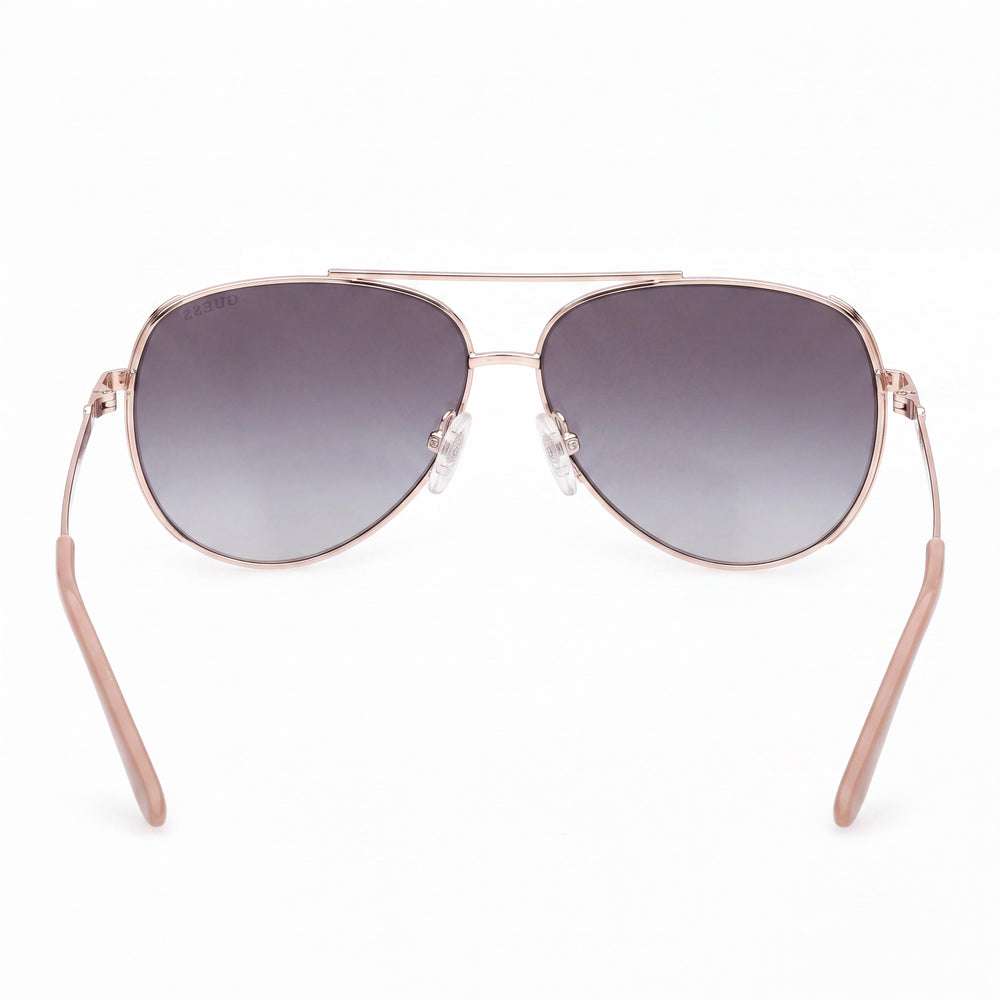 Guess Gu00193 Aviator Sunglasses Women — side view, Non-Polarized Smoke Gradient lens