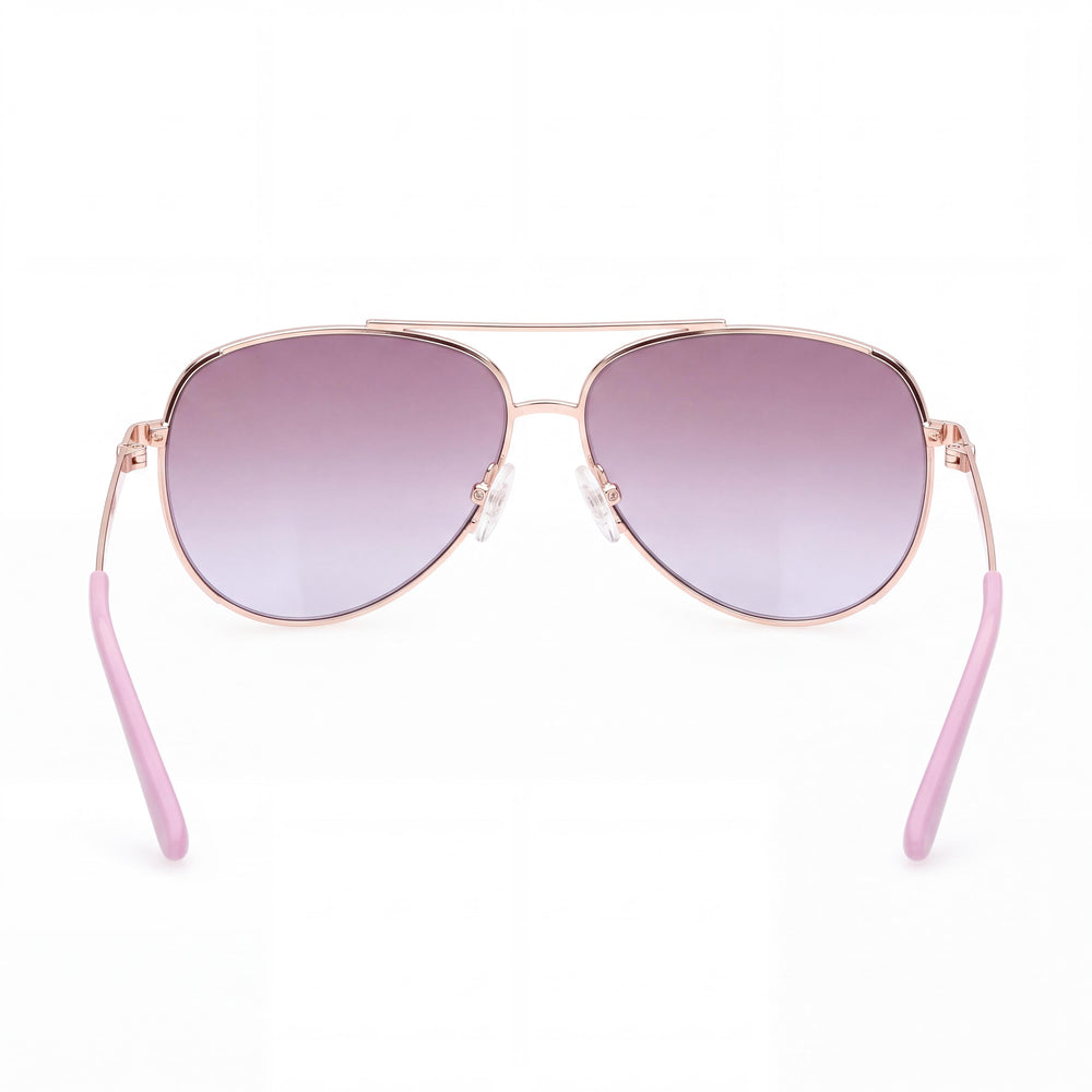 Guess GU00193 Aviator Sunglasses Women — side view, Non-Polarized Gradient Brown lens