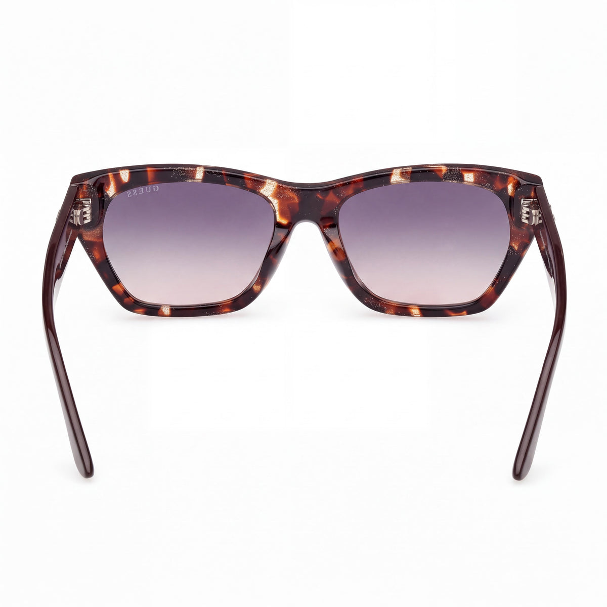 GUESS GU00203-H Gafas de sol unisex hexagonales de acetato con protección UV, habana oscuro, lentes ahumadas degradadas de 56 mm, Photo 4