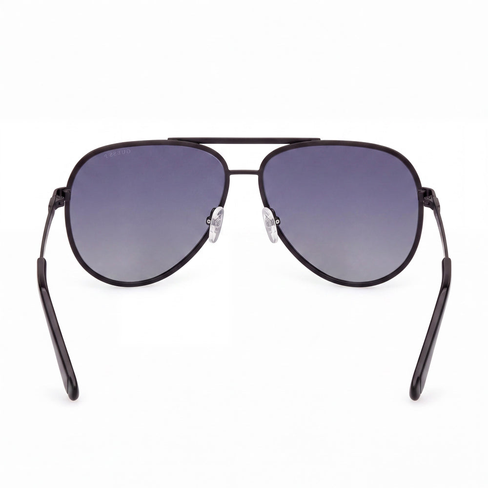 Guess Gu00209 Aviator Sunglasses Unisex — side view, Non-Polarized Smoke lens