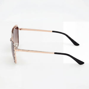 Guess GU00218 Cat Eye Sunglasses Unisex — side view, Non-Polarized Gold lens