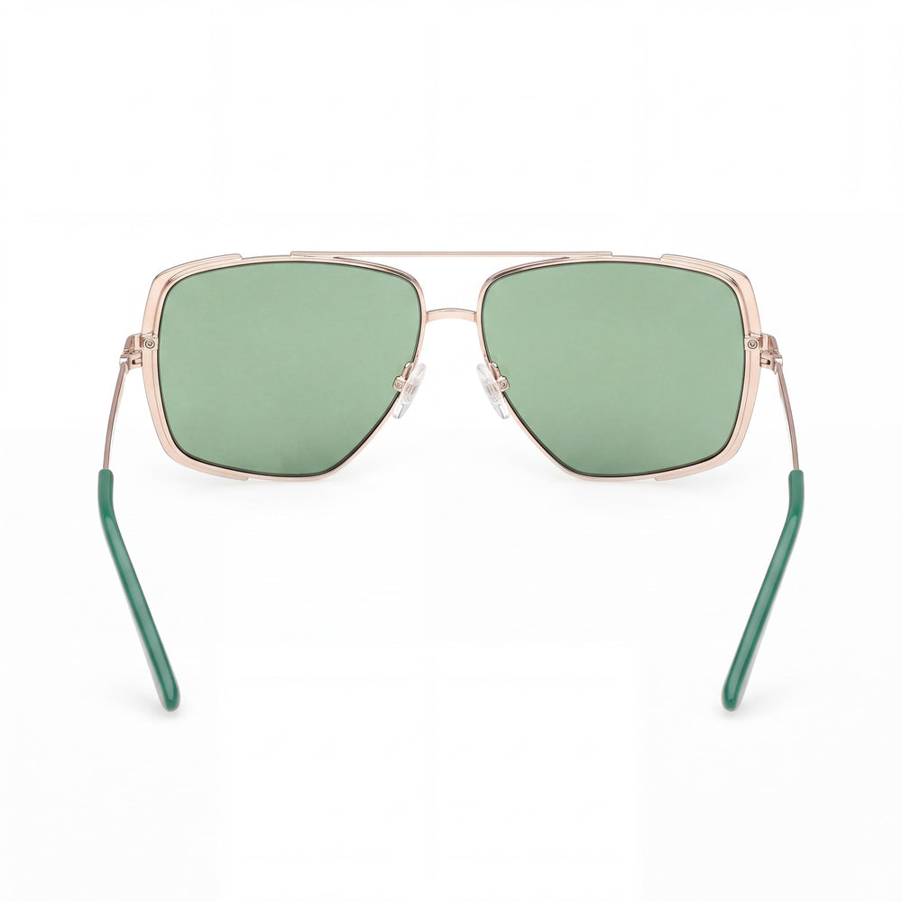 Guess Gu00220 Aviator Sunglasses Women — side view, Non-Polarized Matte Dark Green lens