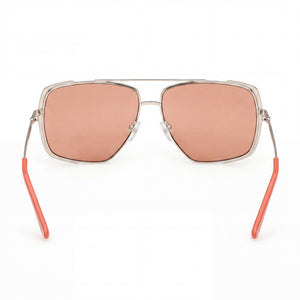 Guess Gu00220 Aviator Sunglasses Women — side view, Non-Polarized Brown lens