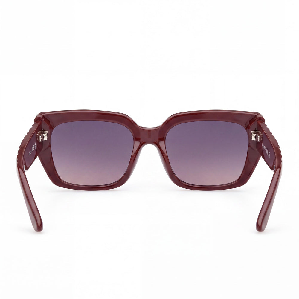 Guess GU00254 Rectangle Sunglasses Women — side view, Non-Polarized Gradient Violet lens