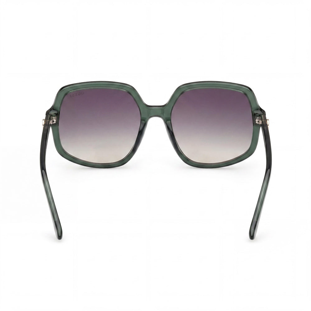 Guess GU00257 Square Sunglasses Women — side view, Non-Polarized Gradient Green lens