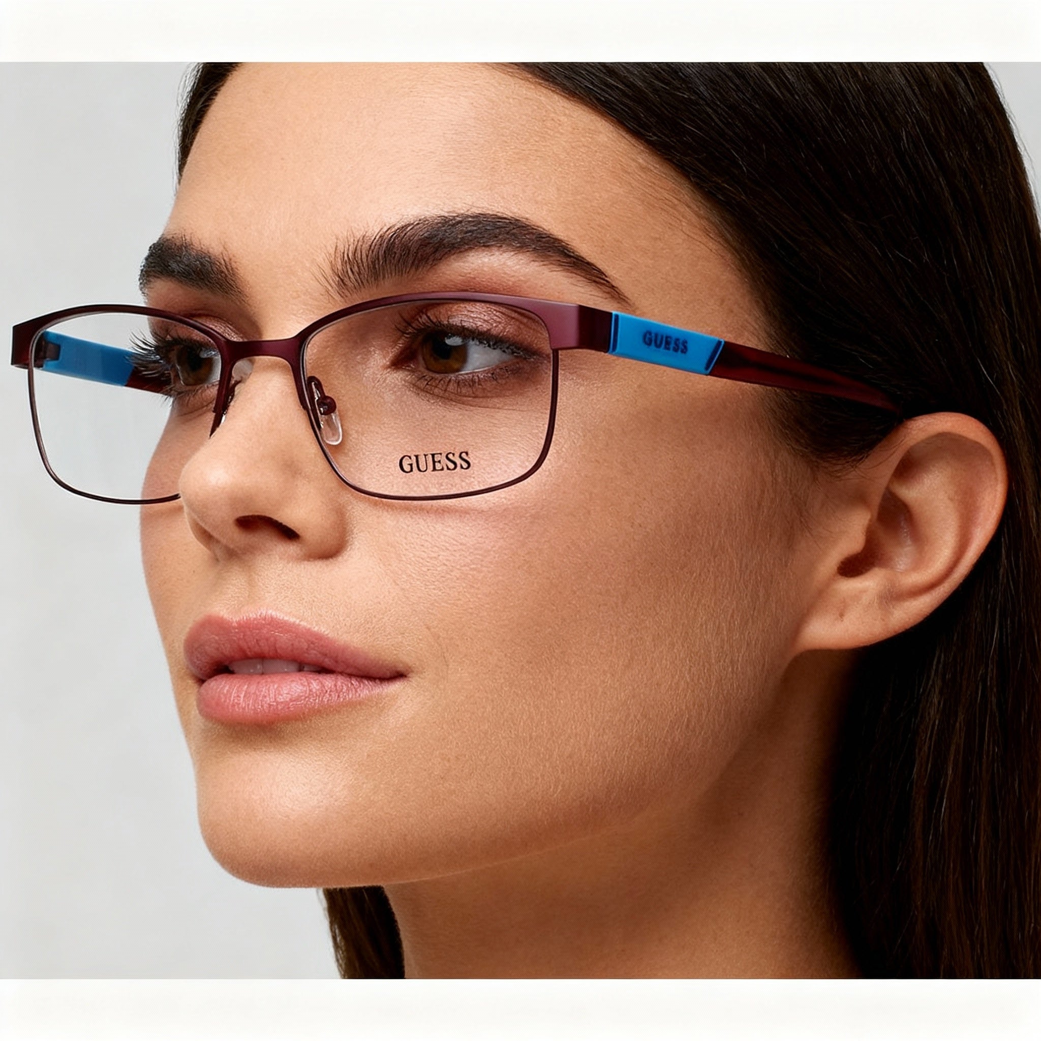 Gafas de lectura Guess Gu1865 C53 Bordeos Rectangulares para Mujer, Metal 53mm, Photo 3