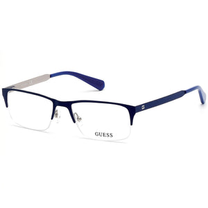 Guess GU1892 C54 Blue Rectangle Eyeglasses Unisex, Metal frame