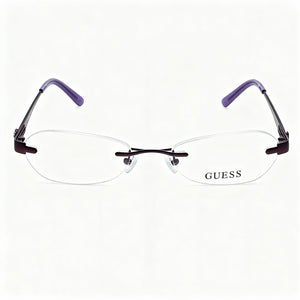 Guess Gu2338-pur-53 Oval Eyeglasses Unisex — front view, Metal