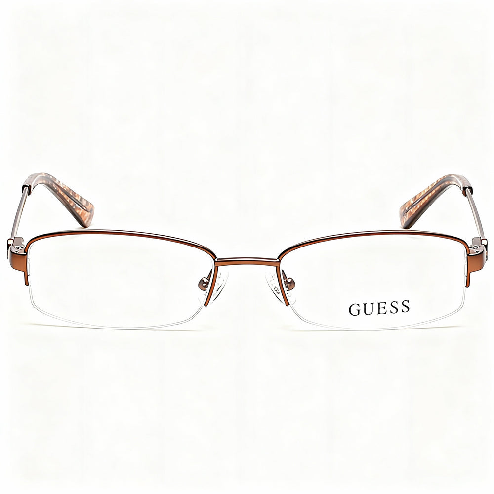 Guess GU2525 C50 Rectangle Eyeglasses Unisex — front view, Metal