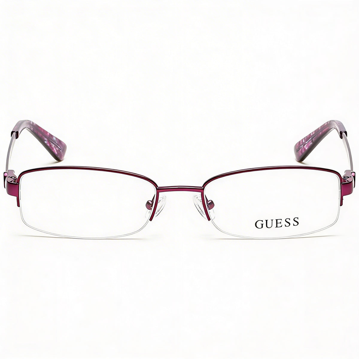 Guess Gu2525 C50 Matte Violet Rectangle Eyeglasses Unisex, Metal 50mm, Photo 2