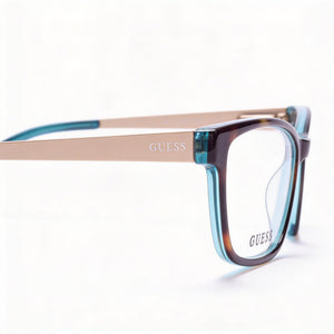 Guess Gu2538 Rectangle Eyeglasses for Women — front view, Plastic