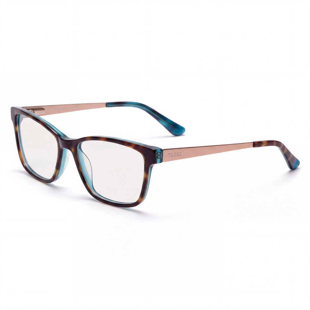 Guess GU253853056 Gold Rectangle Eyeglasses for Women, Plastic frame