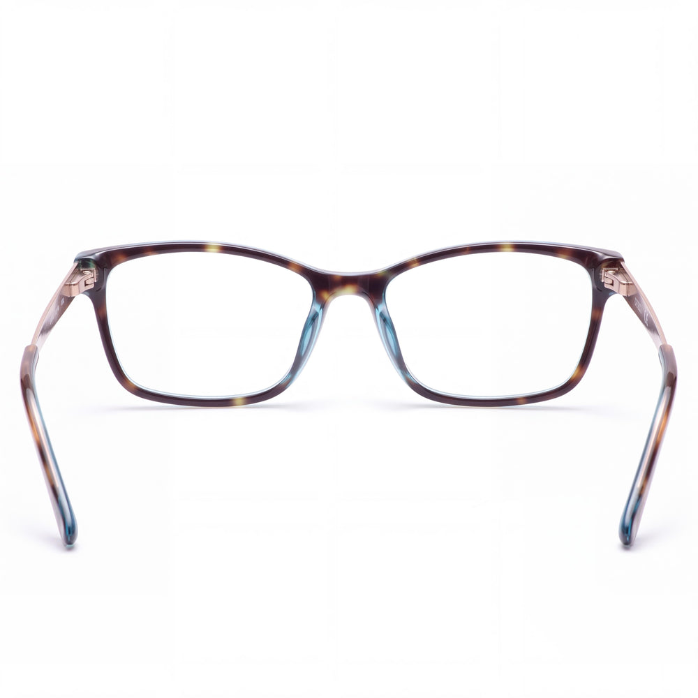Guess GU253853056 Rectangle Eyeglasses Women — side view, Gold Plastic temples