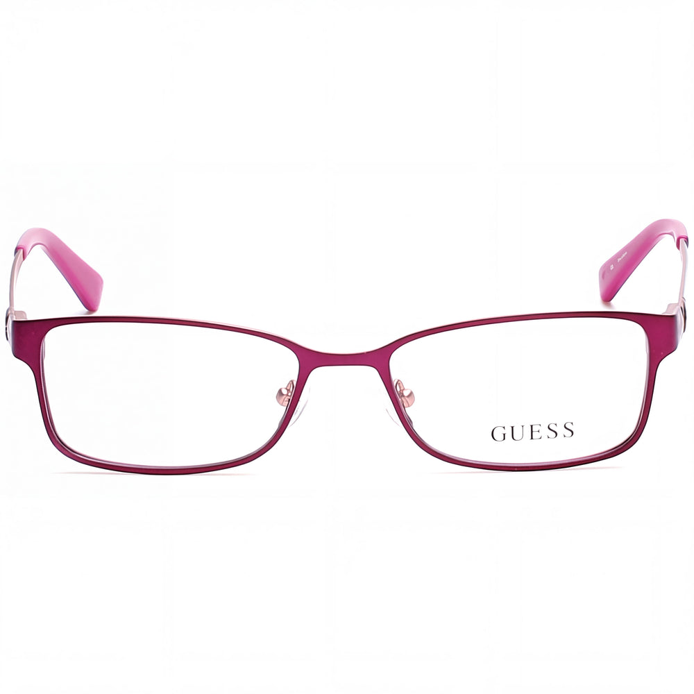 Guess GU2568 C52 Rectangle Eyeglasses for Women — front view, Metal