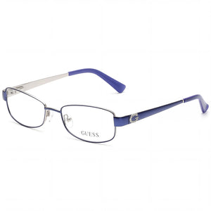 Guess Gu2569 C53 Blue Rectangle Eyeglasses Unisex, Metal frame
