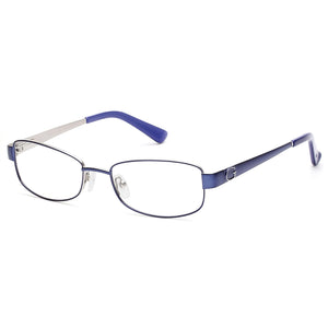 Guess Gu2569 C53 Blue Rectangle Eyeglasses Unisex, Metal frame