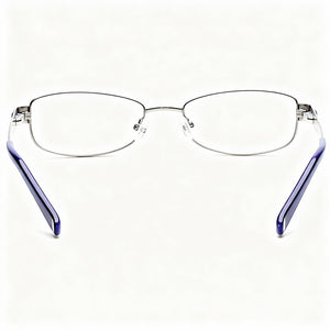 Guess Gu2569 C53 Rectangle Eyeglasses Unisex — side view, Blue Metal temples