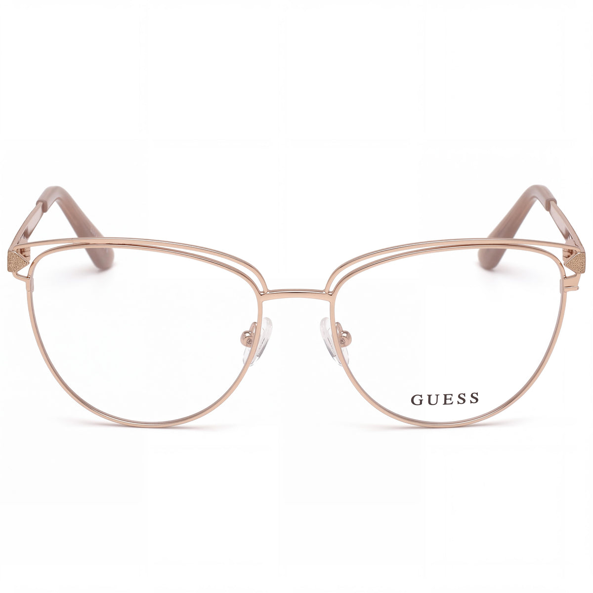 Guess Gu2685 Shiny Rose Gold Cat Eye Eyeglasses for Women, 53mm, Photo 2