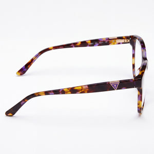 Guess GU2847 Oval Eyeglasses Women — side view, Violet Acetate temples