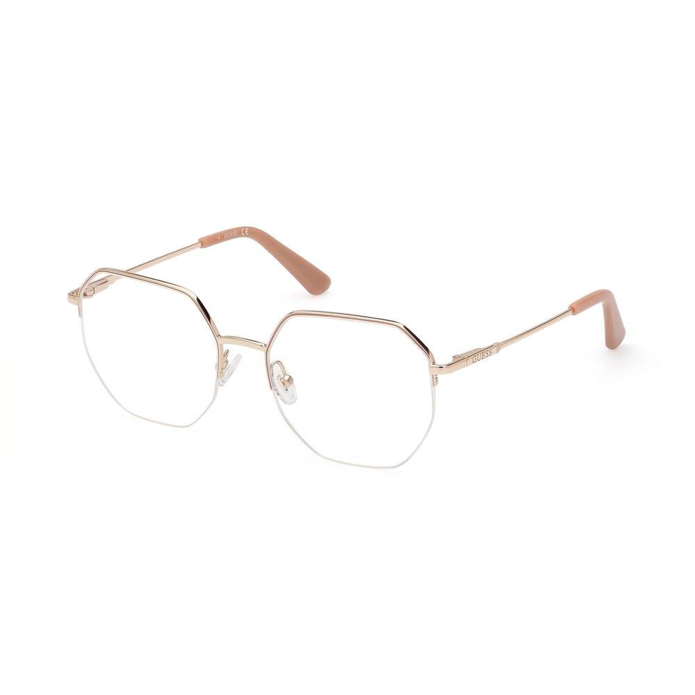 Guess GU2935 Pink Rectangle Eyeglasses for Women, Metal frame