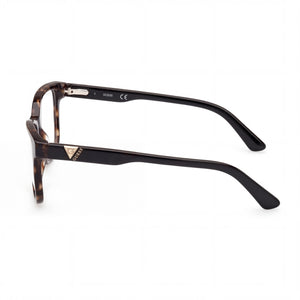 Guess Gu2943 Rectangle Eyeglasses Women — side view, Havana Plastic temples