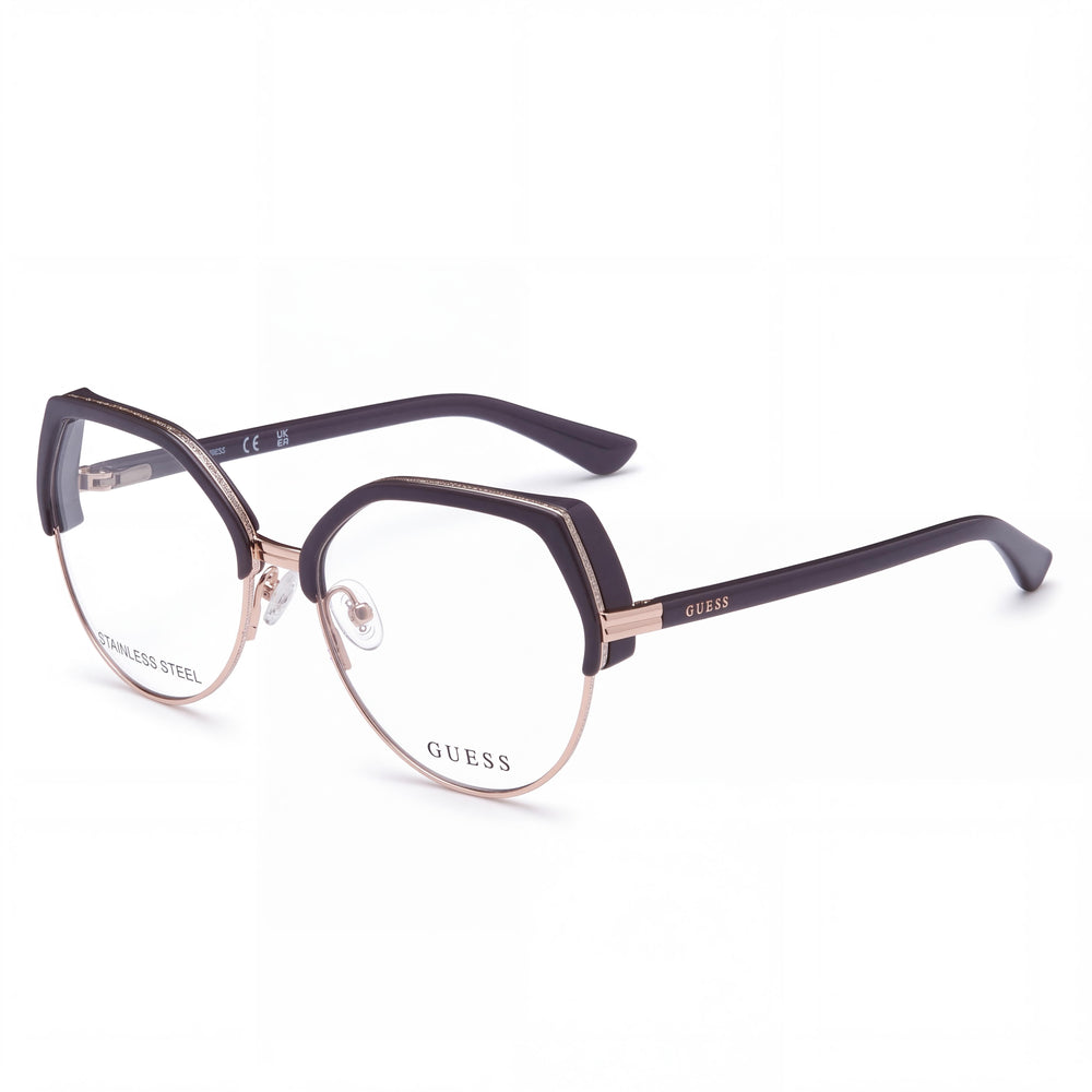 GUESS GU2947 Grey Geometric Eyeglasses for Women, Plastic frame