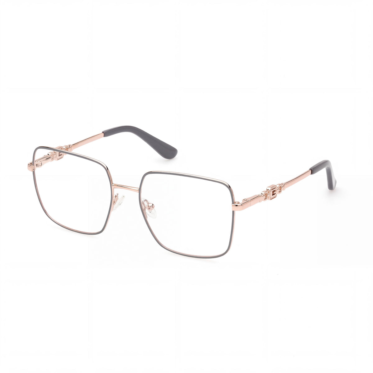 Guess Gu2953 Shiny Grey Rectangle Eyeglasses for Women, Photo 1