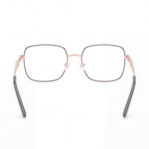 Guess Gu2953 Rectangle Eyeglasses Women — side view, Gray Metal temples