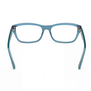 Guess GU2956 Rectangle Eyeglasses Women — side view, Blue Plastic temples