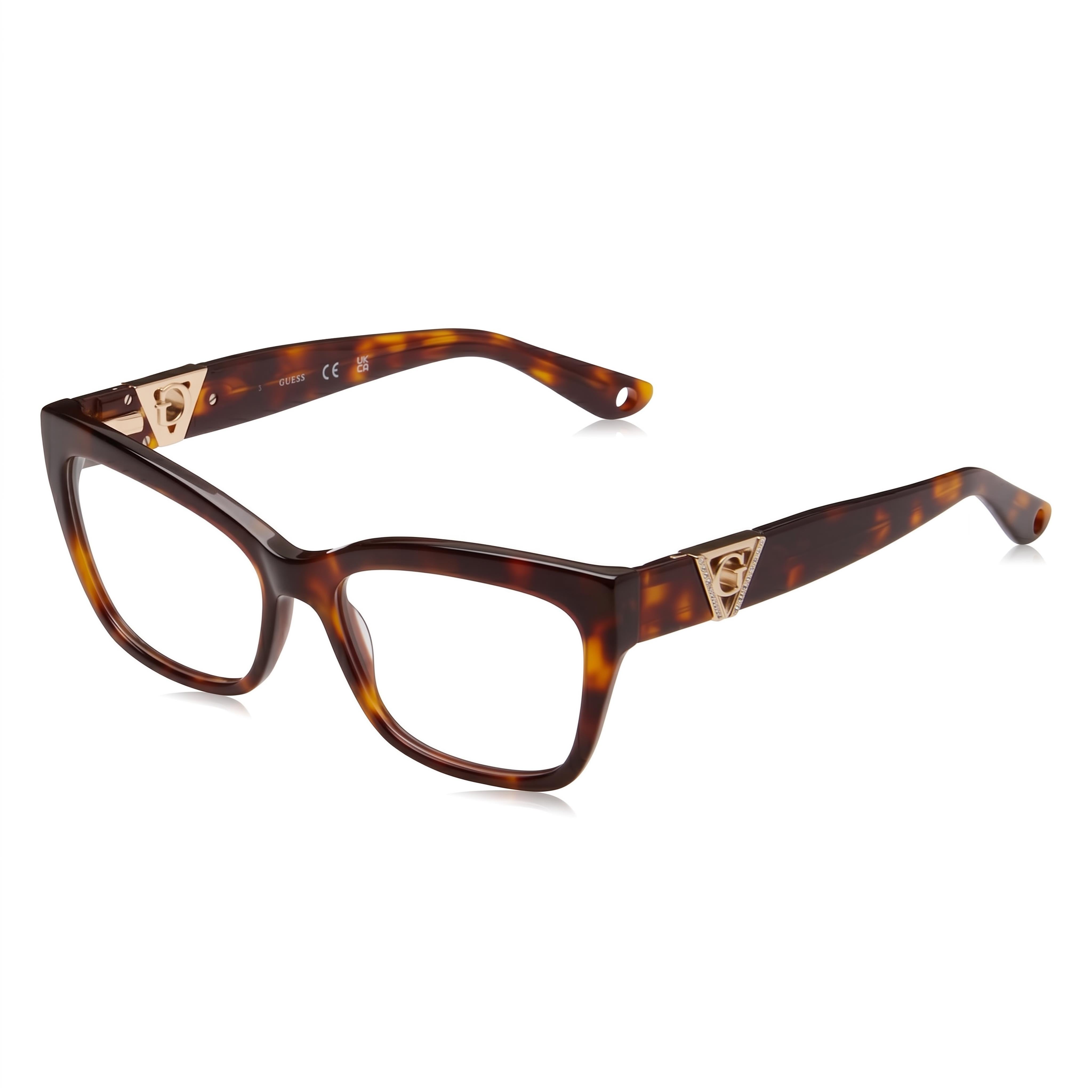Guess GU2960 Dark Havana Square Eyeglasses for Women, Plastic 54mm, Photo 1