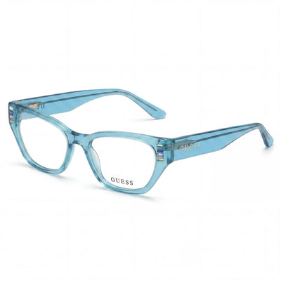 Guess GU2967 Blue Square Eyeglasses for Women, Plastic frame