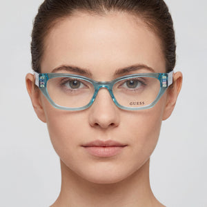 Guess GU2967 Blue Eyeglasses Women — lifestyle wear, office and reading