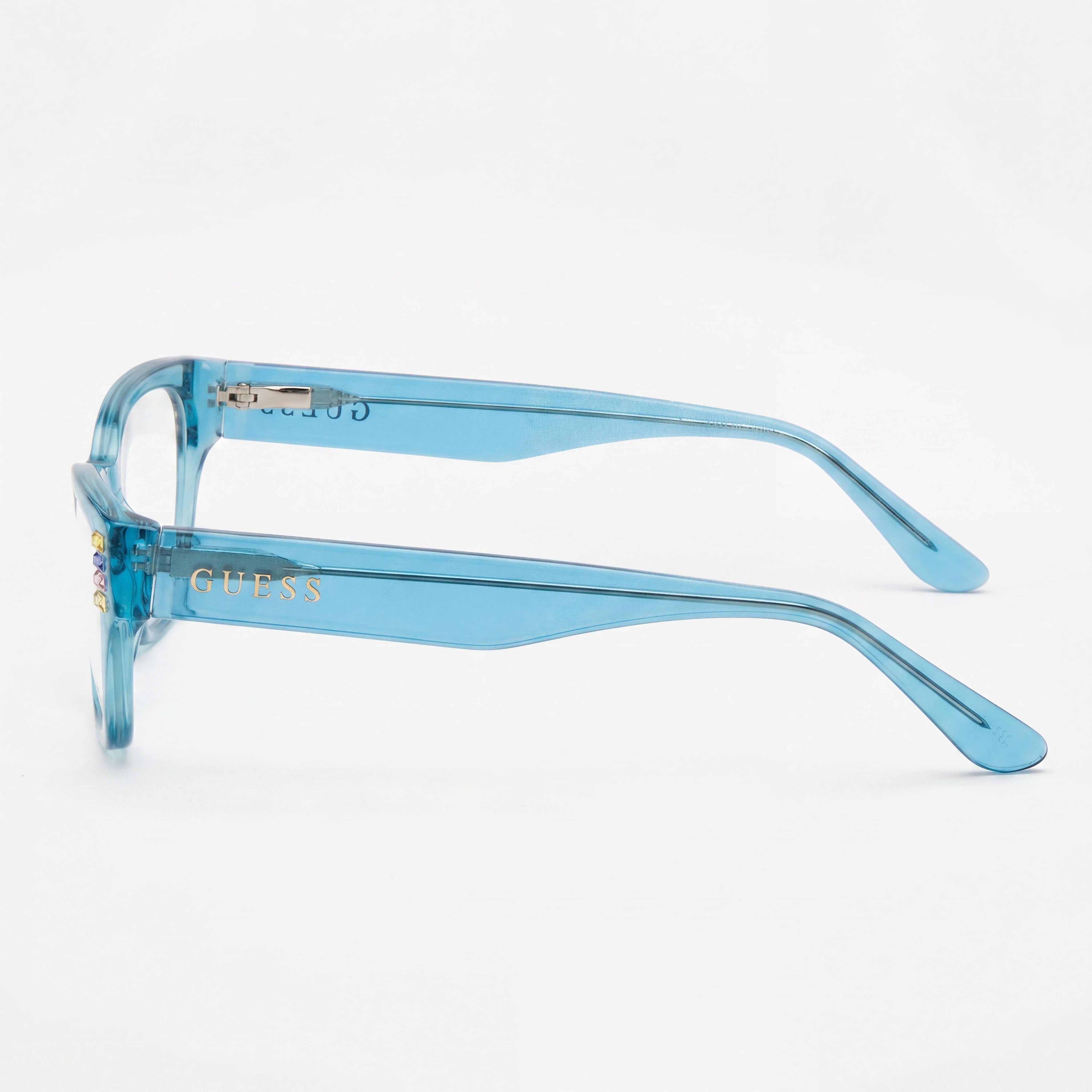 Montura de gafas GUESS GU2967 para mujer, plástico turquesa brillante, lente de 51 mm, puente de 16 mm, patilla de 145 mm, Photo 3