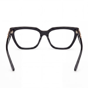 Guess GU2985 Cat Eye Eyeglasses Women — side view, Black Plastic temples