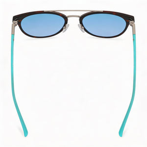 Guess Gu3021 Round Sunglasses Women — side view, Non-Polarized Smoke Mirror lens