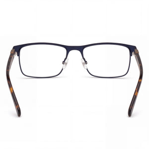 Guess Gu50003 Rectangle Eyeglasses Men — side view, Blue Metal temples