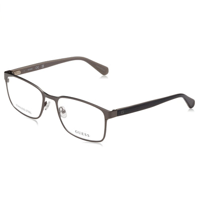 Guess GU50045 Gray Rectangle Eyeglasses for Men, Metal frame
