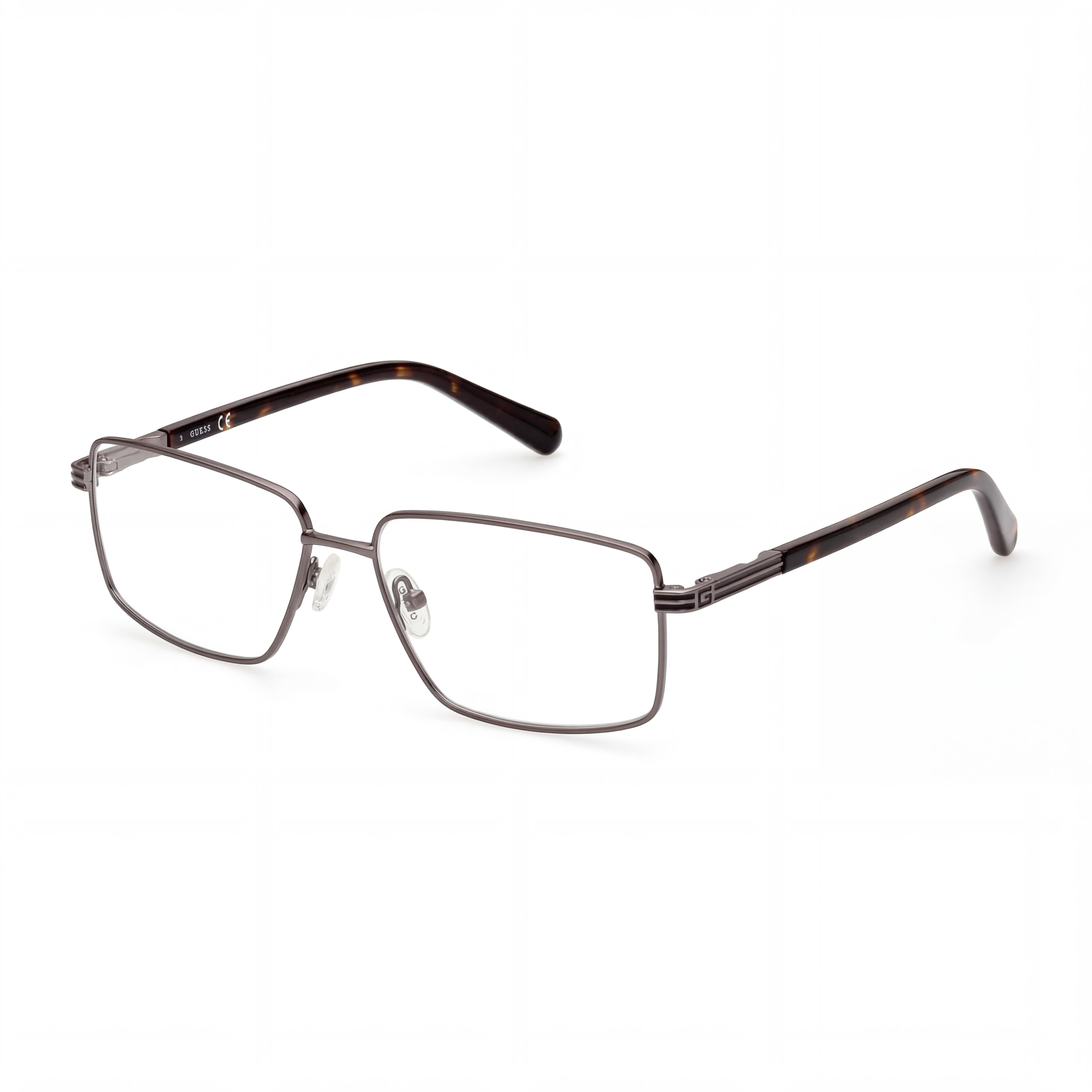 Guess GU50061 Black Rectangle Eyeglasses for Men, Metal 54mm, Photo 1