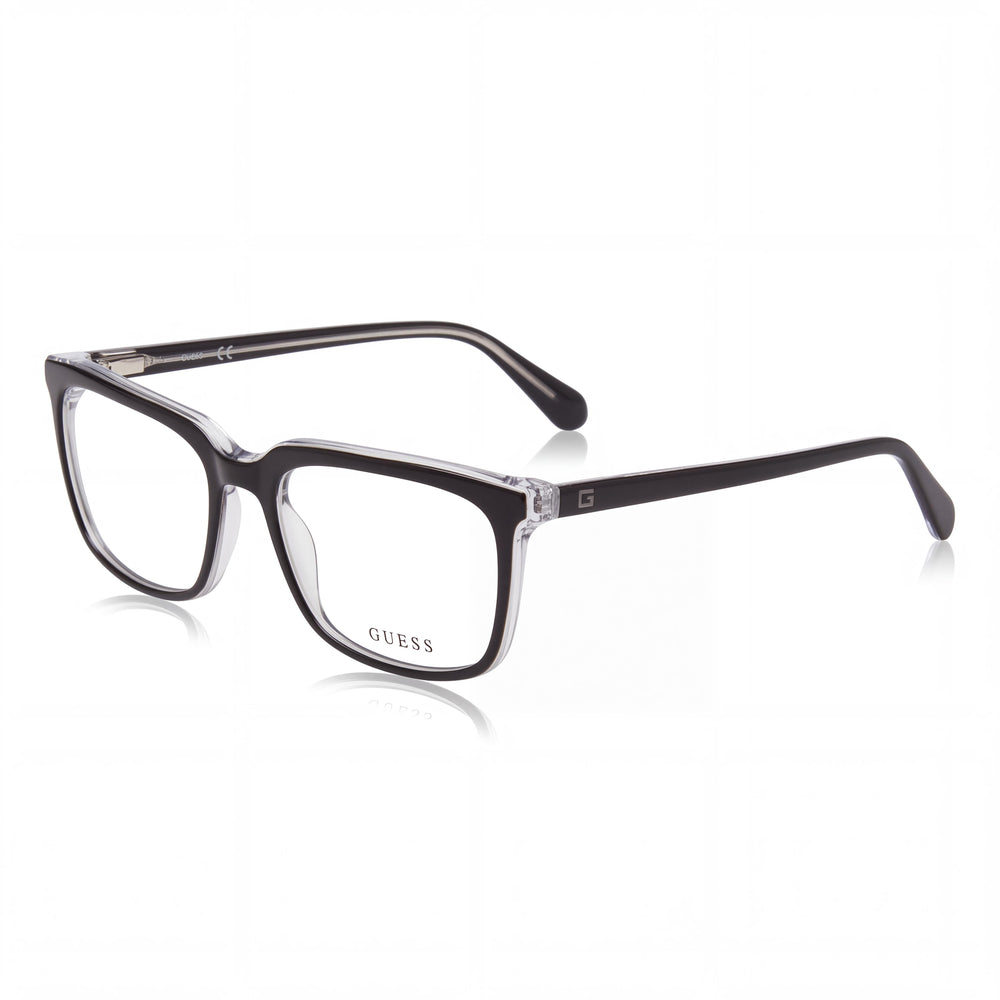 Guess Gu50063 Black Rectangle Eyeglasses for Men, Plastic frame