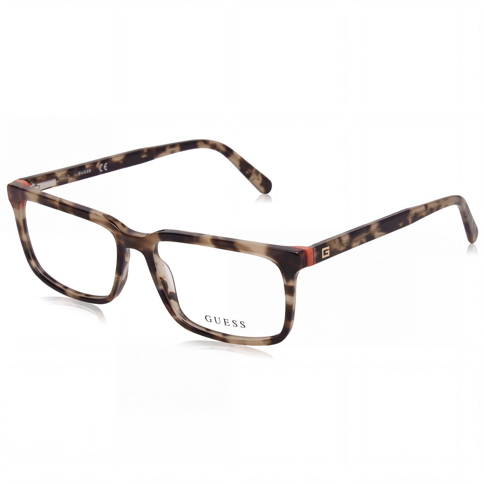 Guess GU50068 Havana Rectangle Eyeglasses for Men, Plastic frame