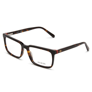 Guess GU50068 Havana Rectangle Eyeglasses for Men, Plastic frame