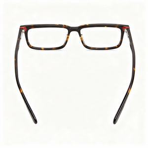 Guess GU50068 Rectangle Eyeglasses Men — side view, Havana Plastic temples
