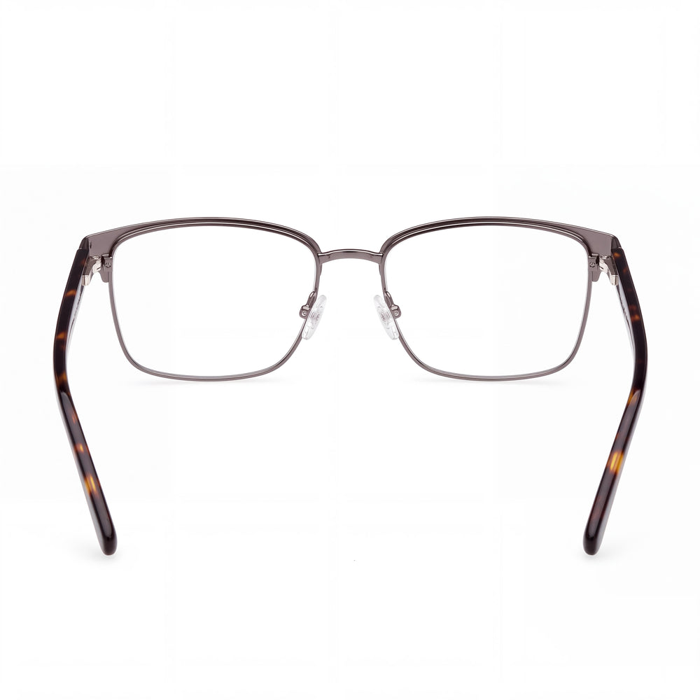 Guess Gu50070 Rectangle Eyeglasses Men — side view, Grey Metal temples