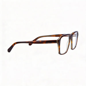 Guess GU50073 Square Eyeglasses Men — side view, Dark Havana Plastic temples