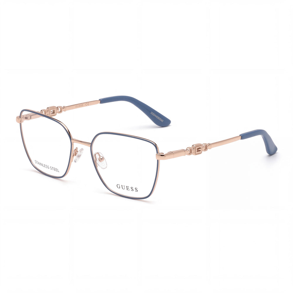 Guess GU50081 Blue Square Eyeglasses for Women, Plastic frame