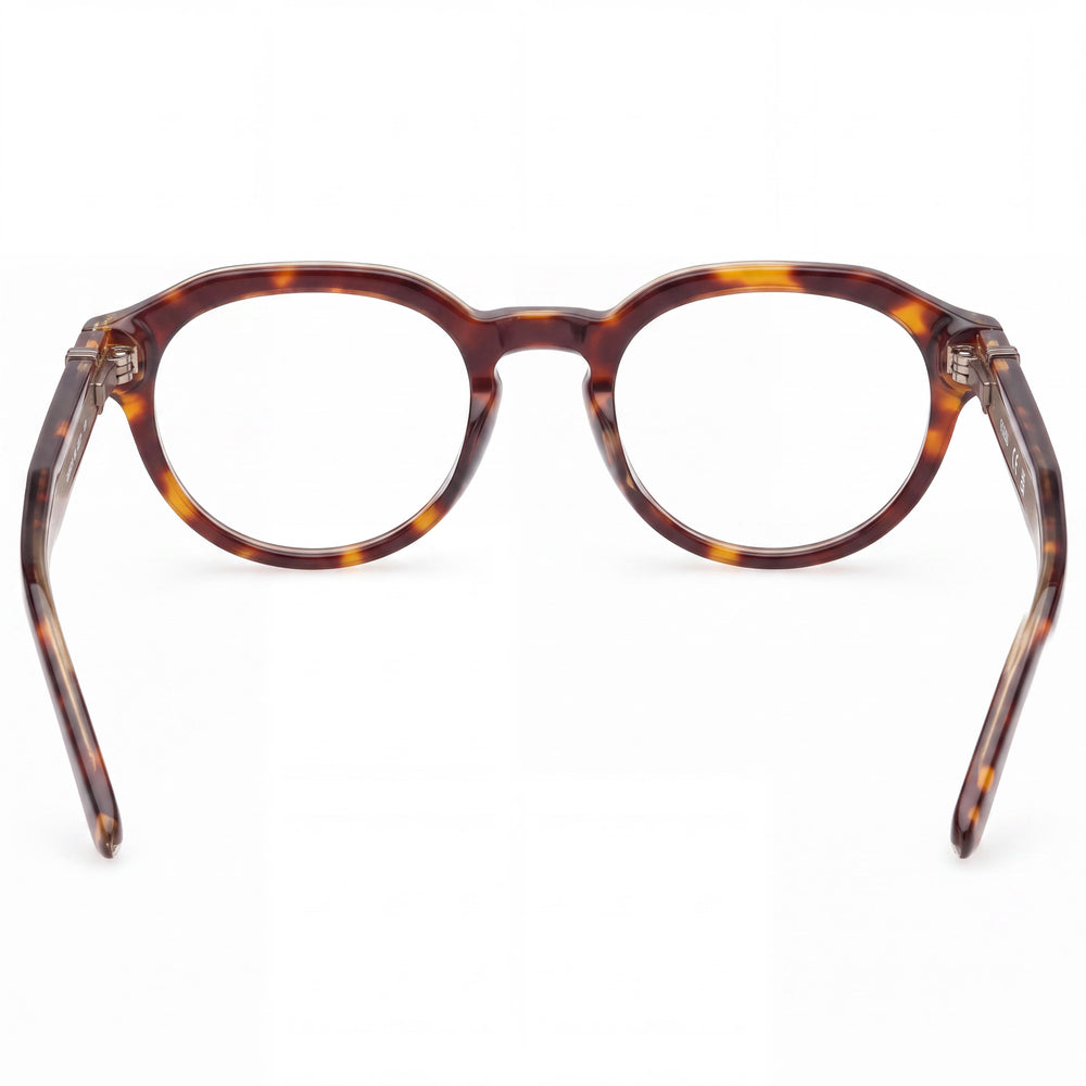 Guess GU5008350052 Round Eyeglasses Unisex — side view, Havana Polycarbonate temples